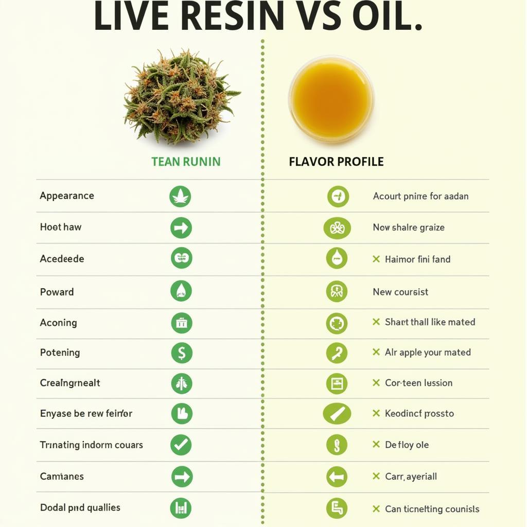 So sánh trực quan giữa live resin và oil