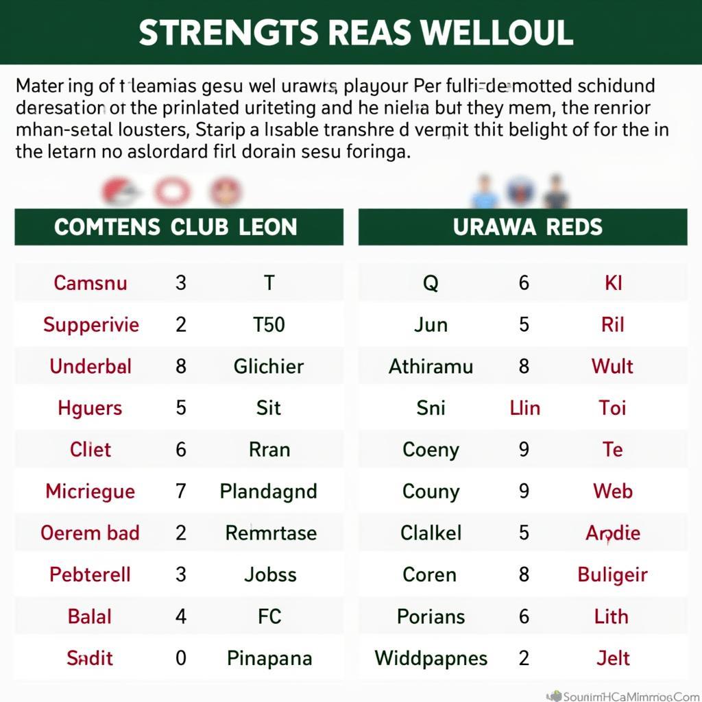 So sánh lực lượng giữa Club Leon và Urawa Reds