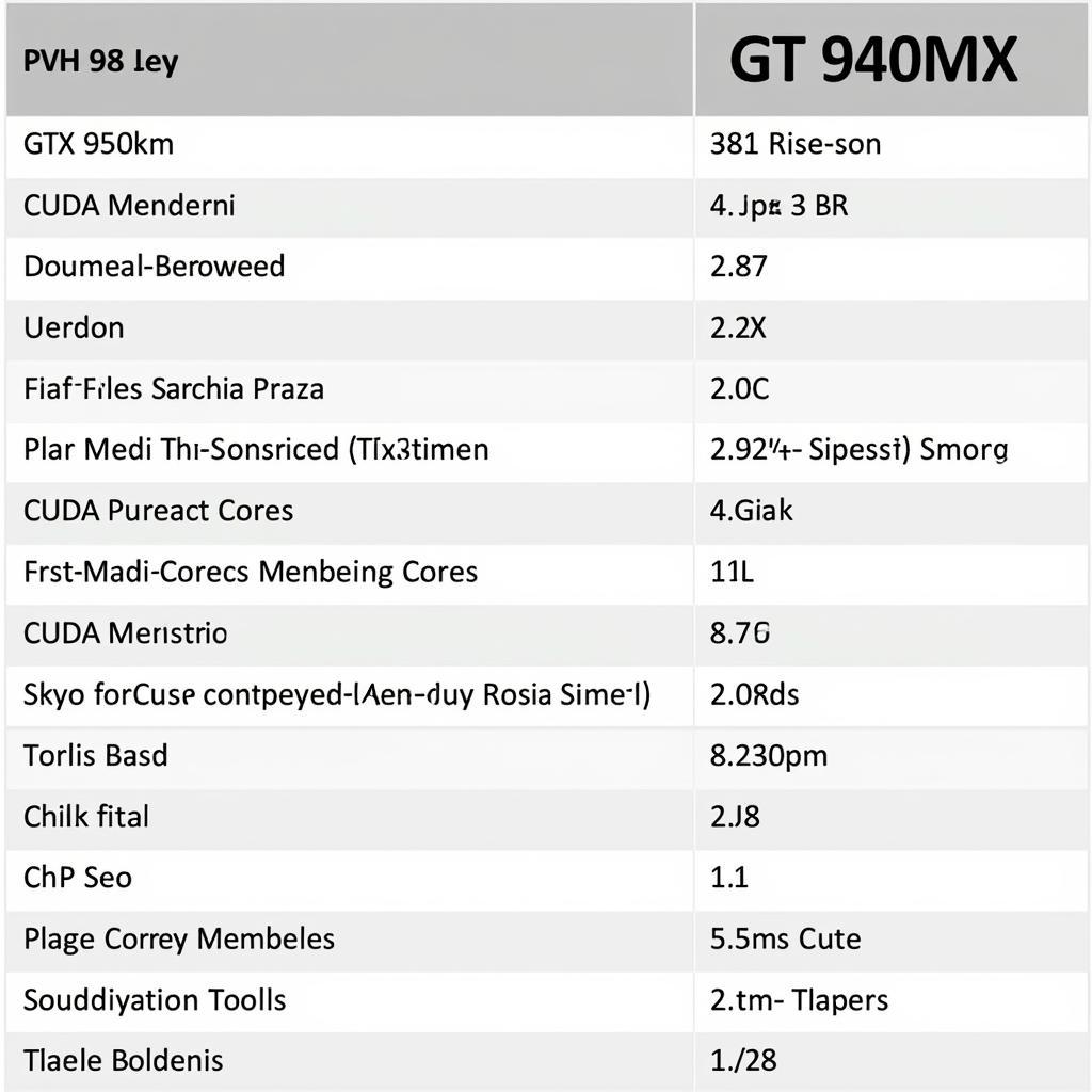 So sánh thông số kỹ thuật GTX 950M và GT 940MX