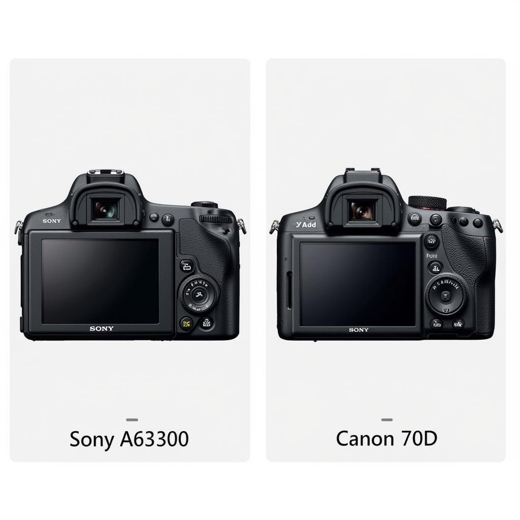 So sánh thiết kế giữa Sony a6300 và Canon 70D