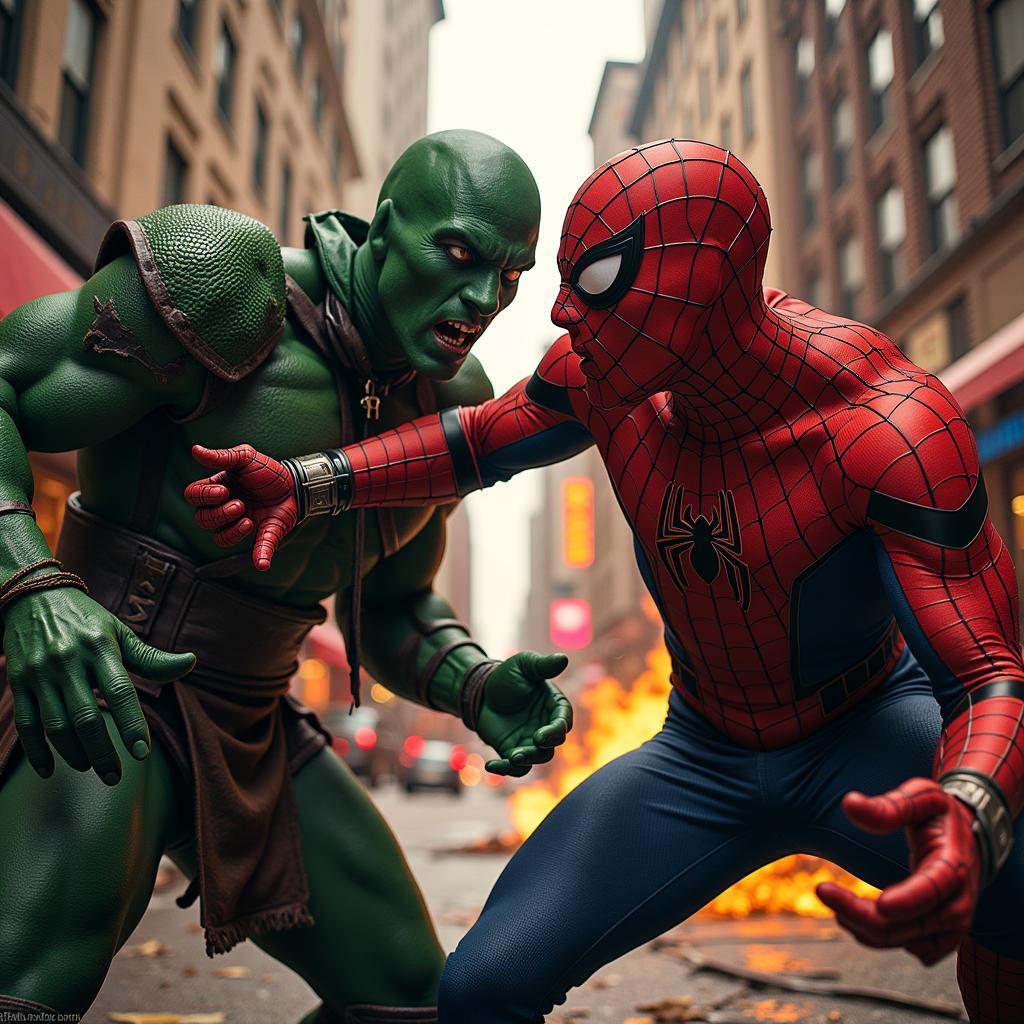 Hình ảnh tái hiện trận chiến kinh điển giữa Spider-Man và Green Goblin