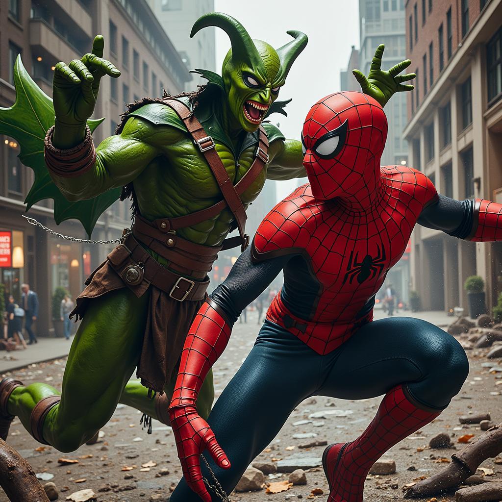 Spider-Man đối đầu Green Goblin trong một trận chiến khốc liệt