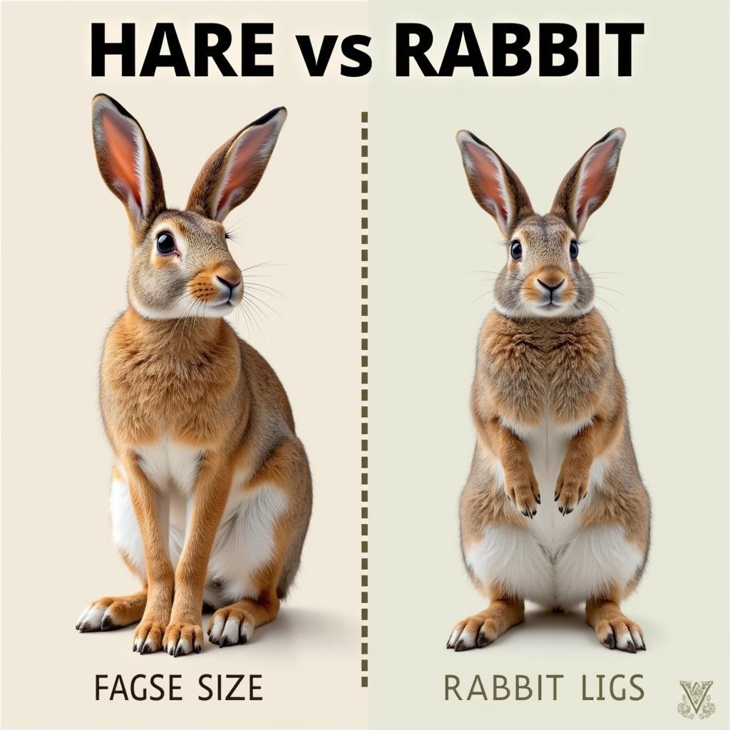 Sự khác biệt về ngoại hình giữa Hare và Rabbit