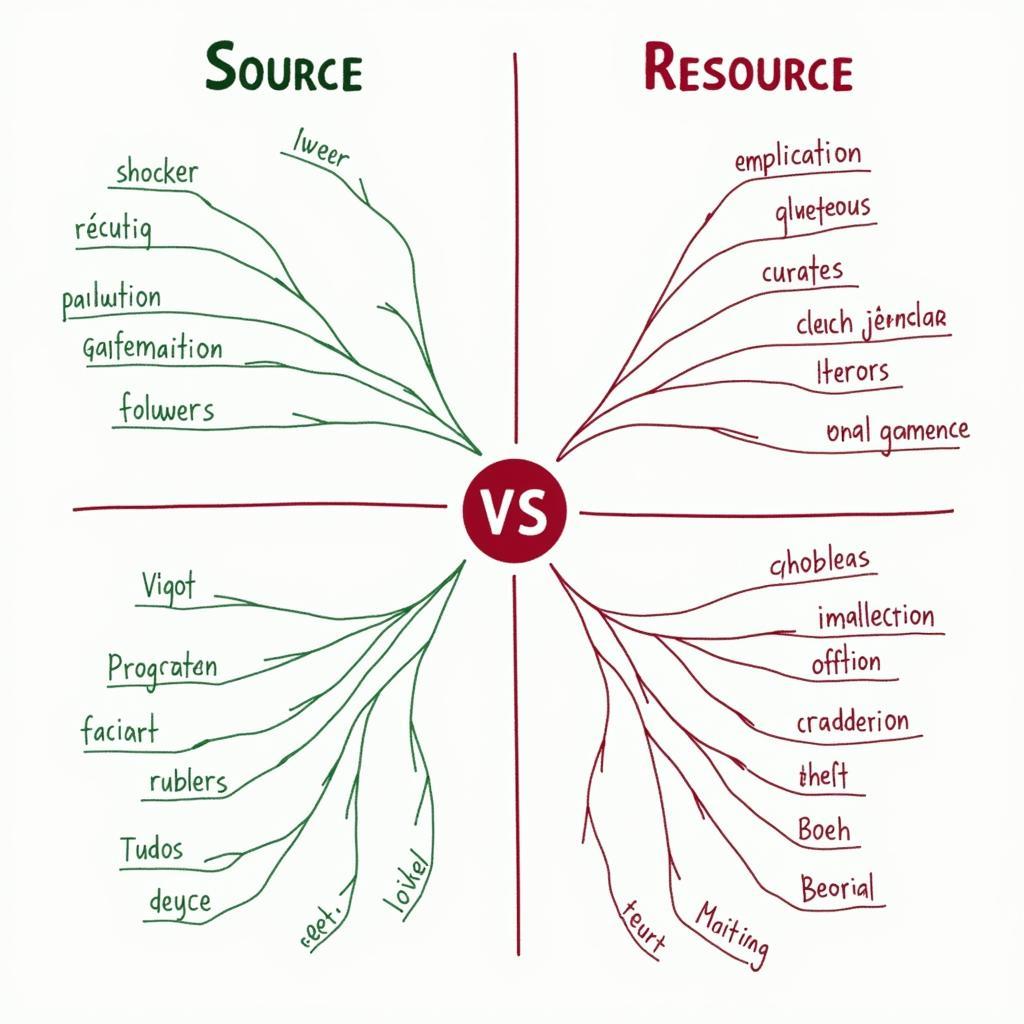 Sự khác biệt giữa Source và Resource