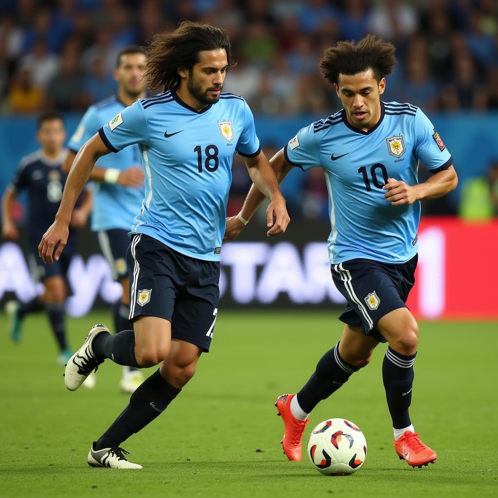 Suarez và Cavani dẫn dắt hàng công Uruguay