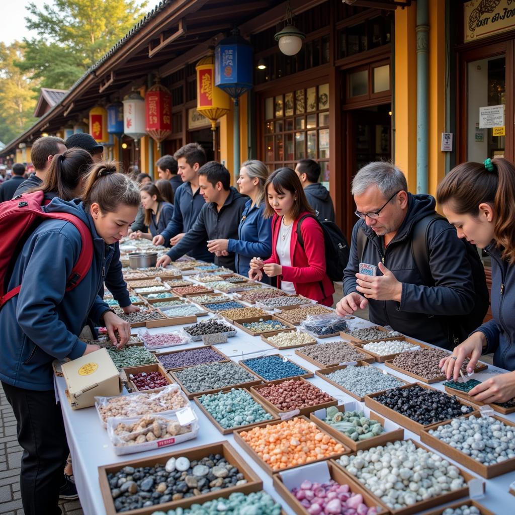 Tham quan chợ đá quý Yên Bái