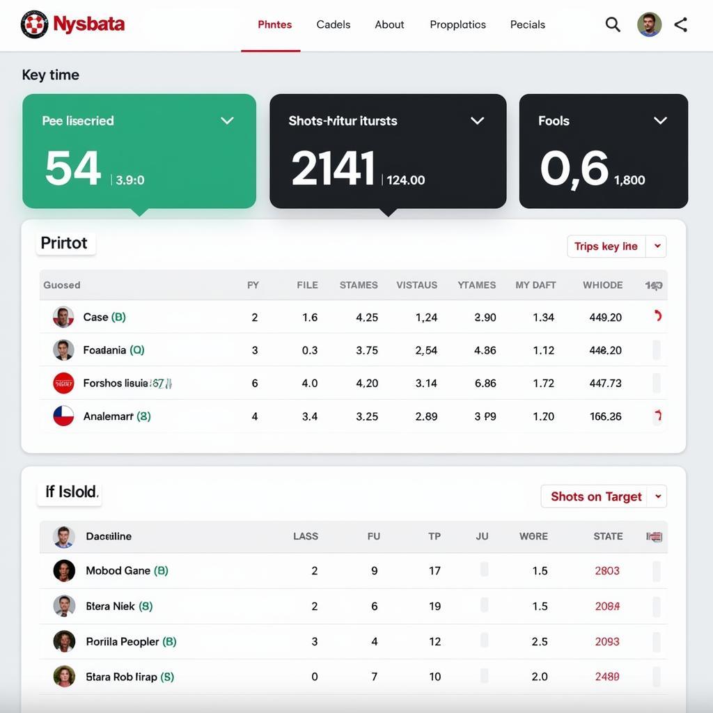 Live football statistics dashboard