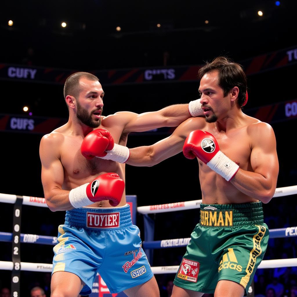 Thurman tung cú đấm về phía Pacquiao