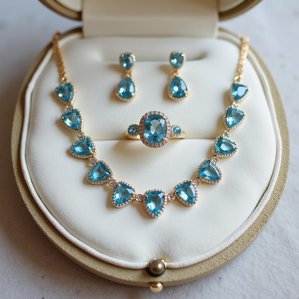 Aquamarine jewelry set