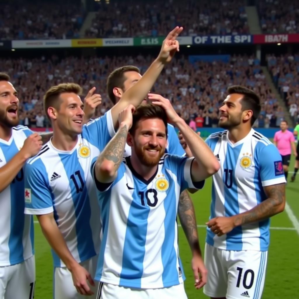 Trực tiếp bóng đá Argentina: Messi ăn mừng bàn thắng