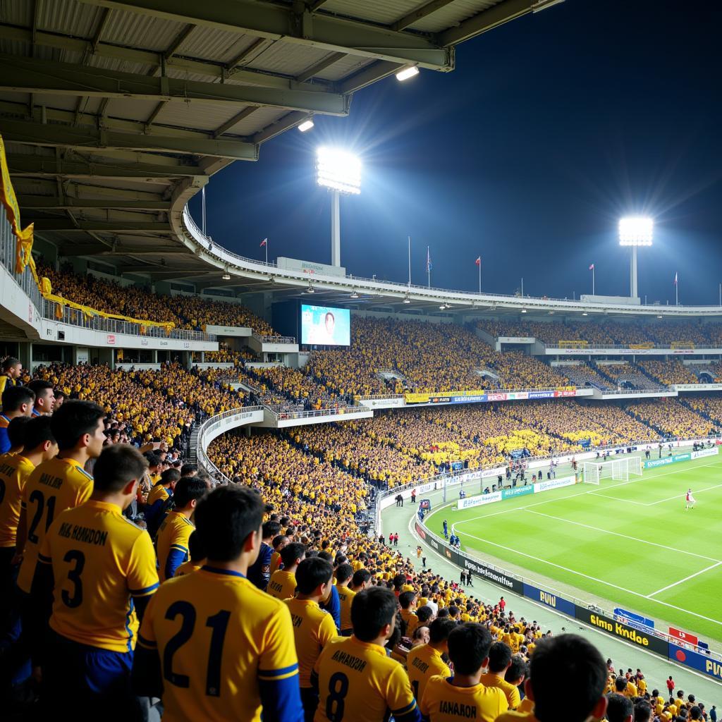 The excitement of Nam Dinh football fans