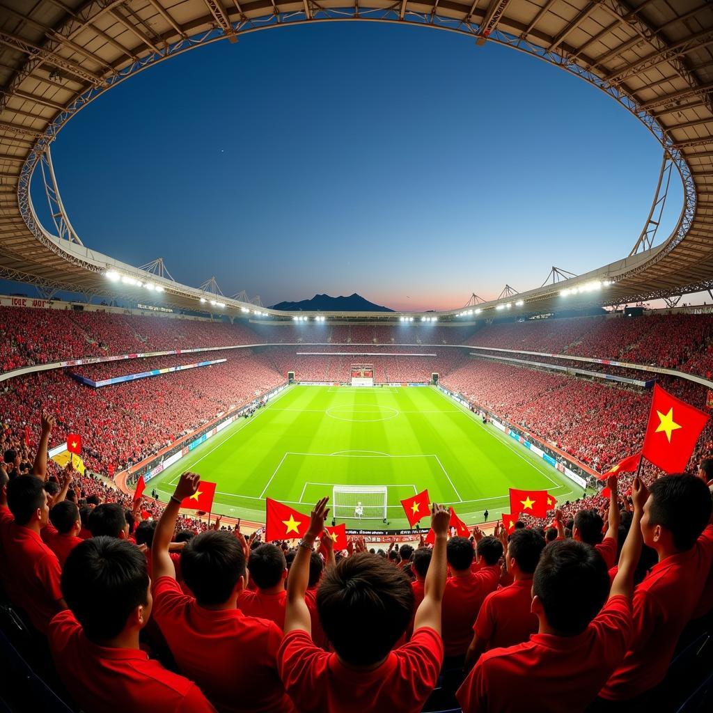 Vietnamese football live - crowded stands