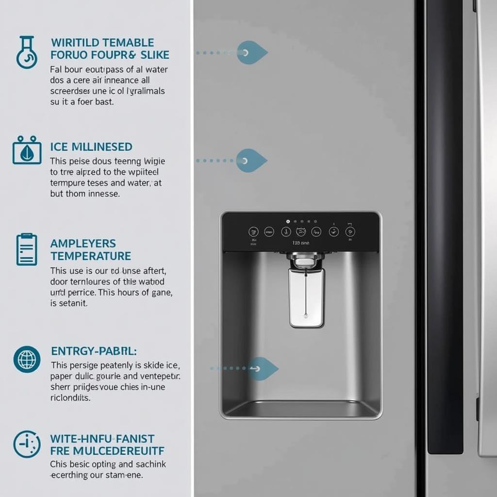 Advanced features of a 4-door refrigerator with external ice and water dispenser