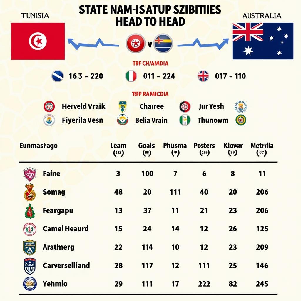 Tunisia vs Úc: Lịch Sử Đối Đầu