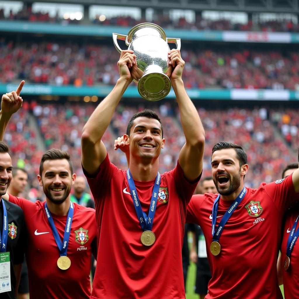 Cristiano Ronaldo nâng cao chức vô địch Euro 2016