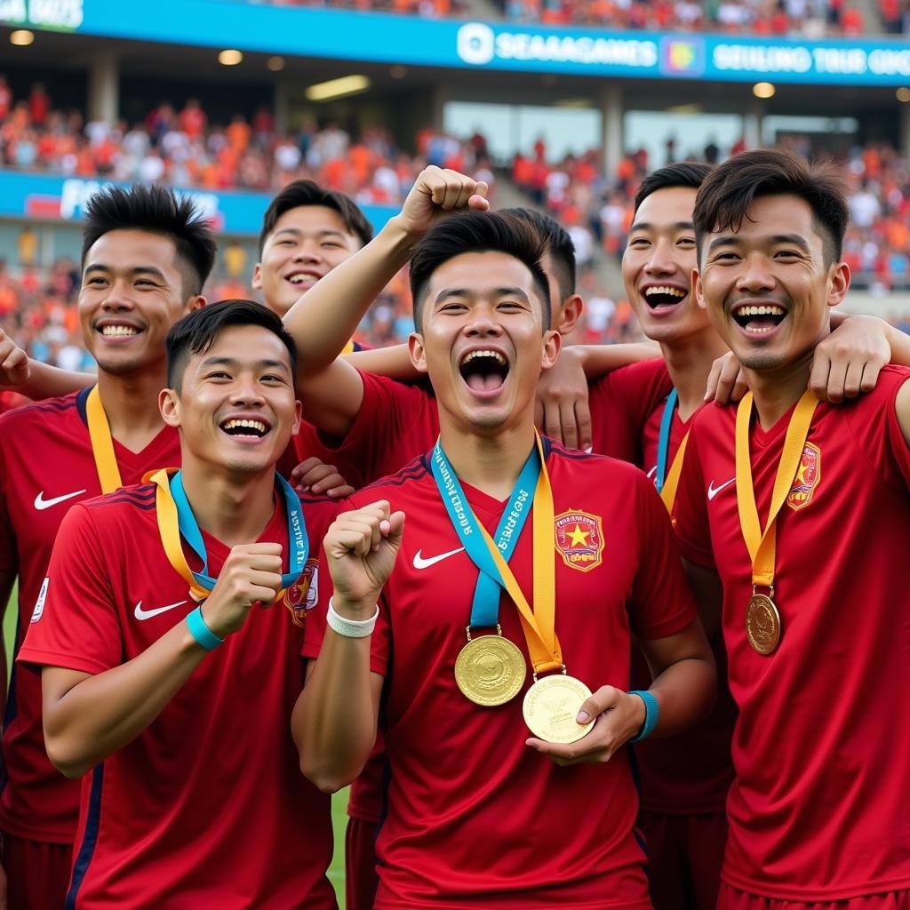 Đội tuyển U23 Việt Nam nâng cao chức vô địch Sea Games 31