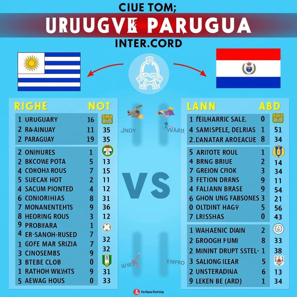 Lịch sử đối đầu Uruguay vs Paraguay