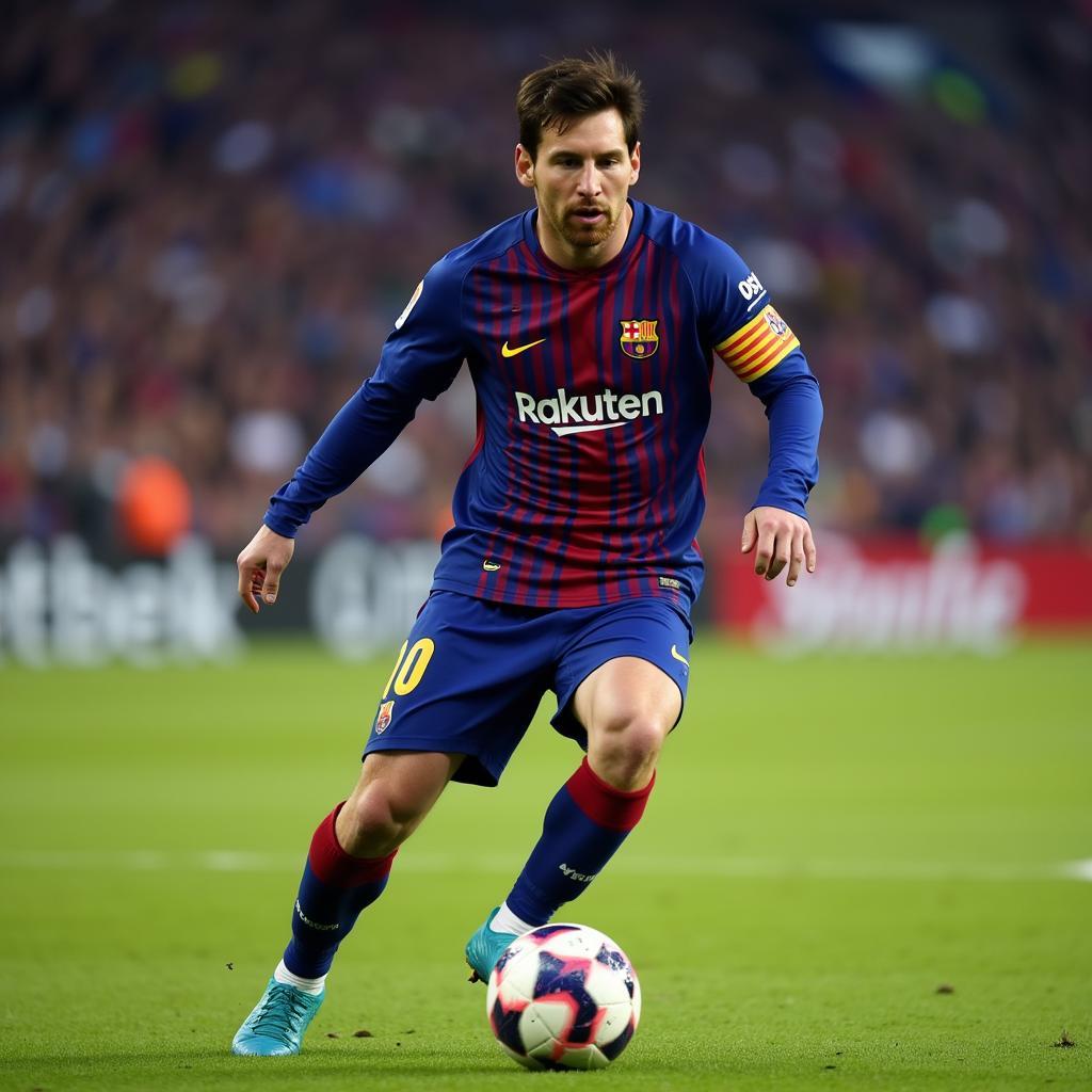 Lionel Messi vẽ lên đá