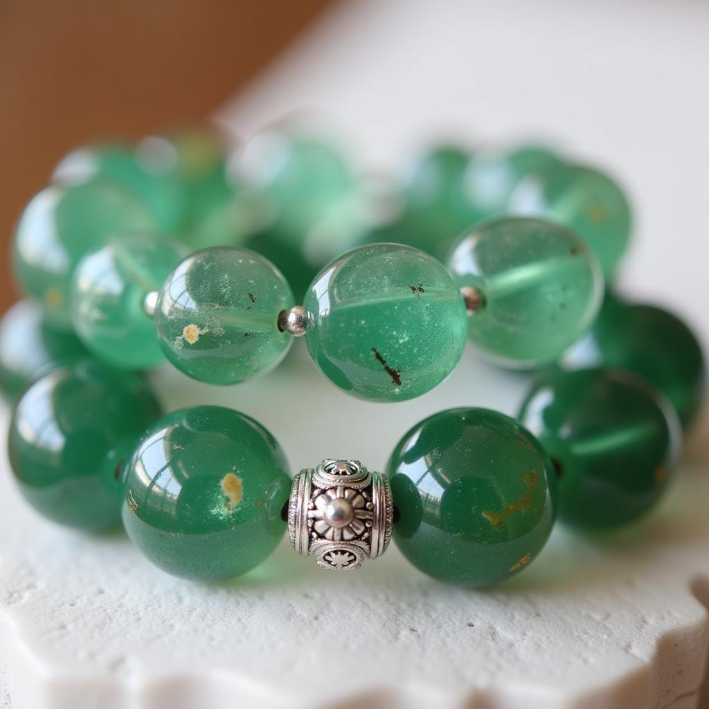 Vòng tay đá aventurine xanh lục bảo lấp lánh