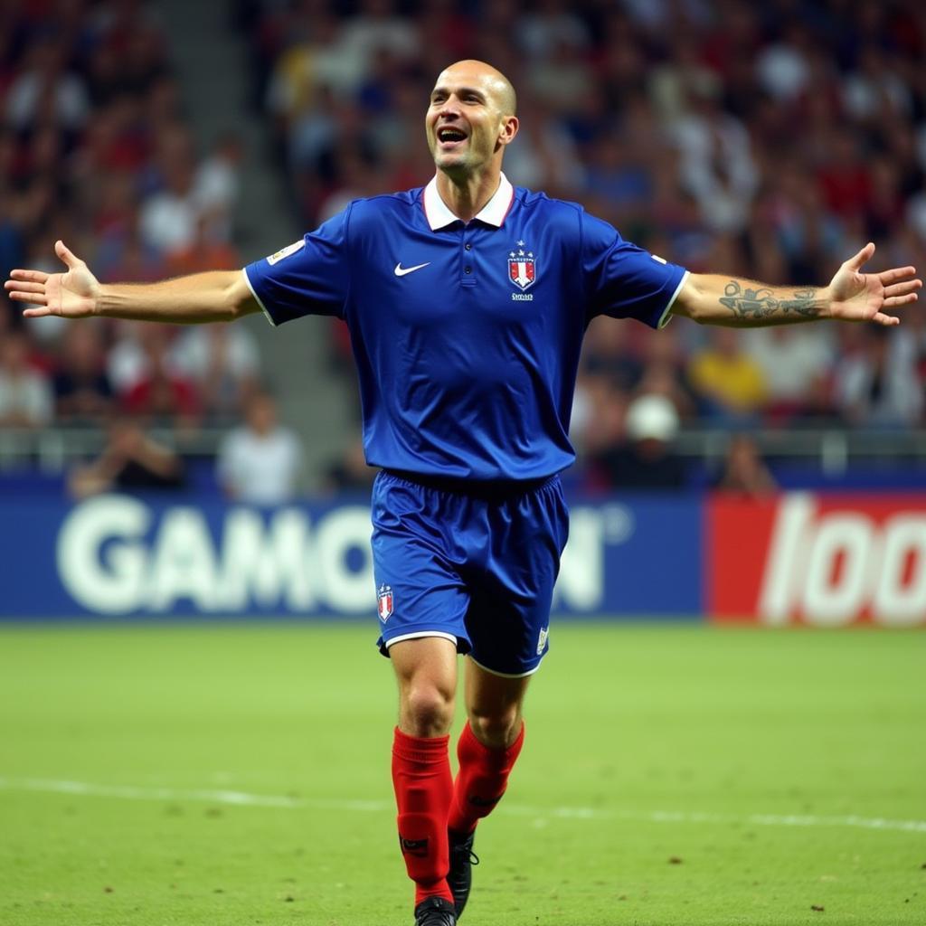 Zidane ăn mừng bàn thắng tại World Cup 1998