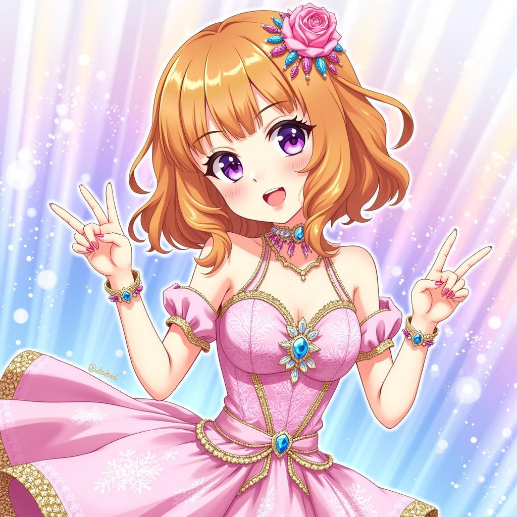 Aikatsu mặc đầm kim cương lấp lánh