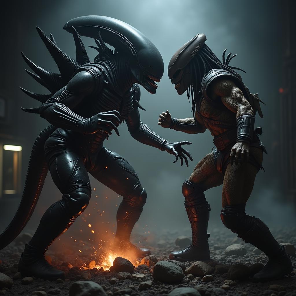 Alien vs Predator 2: Đối đầu kinh điển giữa hai quái vật ngoài hành tinh.