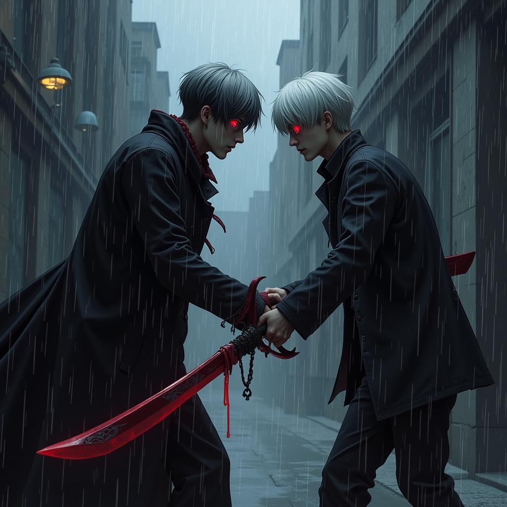 Amon sử dụng Quinque đối đầu với Kaneki