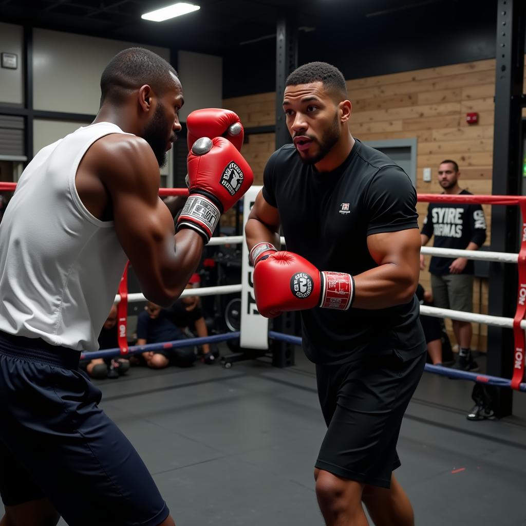 Anthony Joshua tập luyện chuẩn bị cho trận đấu