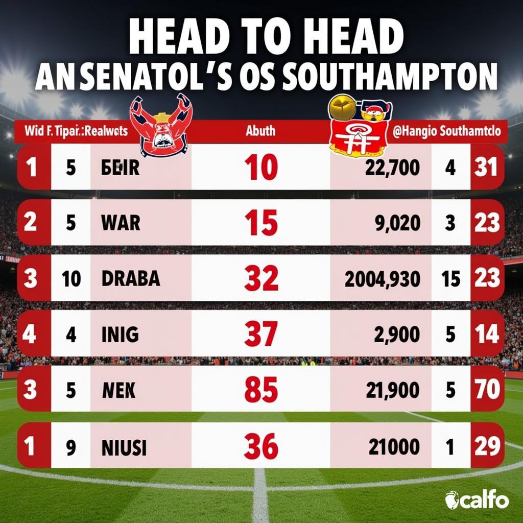 Lịch sử đối đầu giữa Arsenal và Southampton