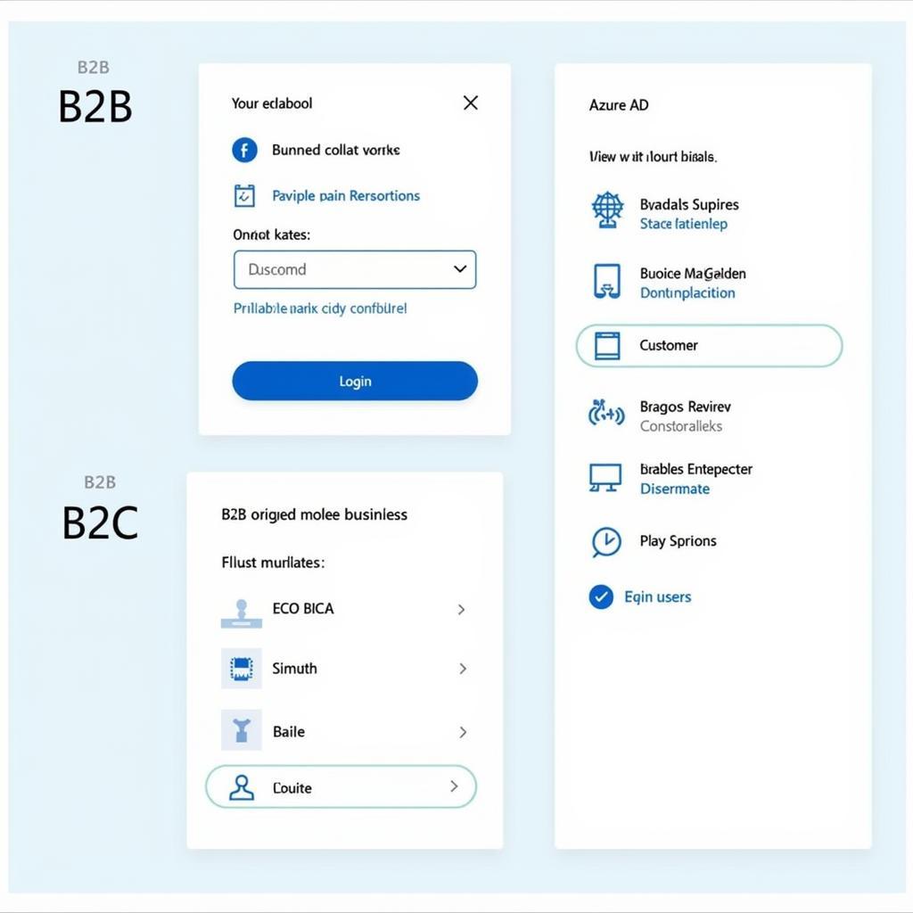 So sánh giao diện Azure AD B2B và B2C