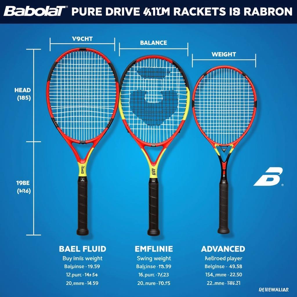 So sánh các phiên bản Babolat Pure Drive