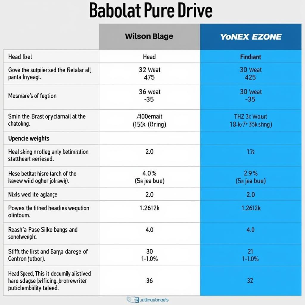 So sánh Babolat Pure Drive với các đối thủ