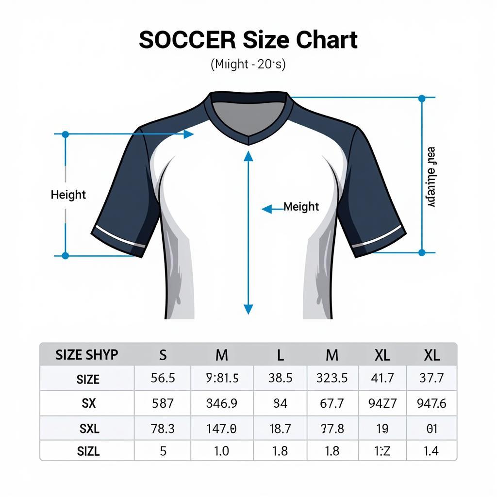 Bảng Size Áo Bóng Đá