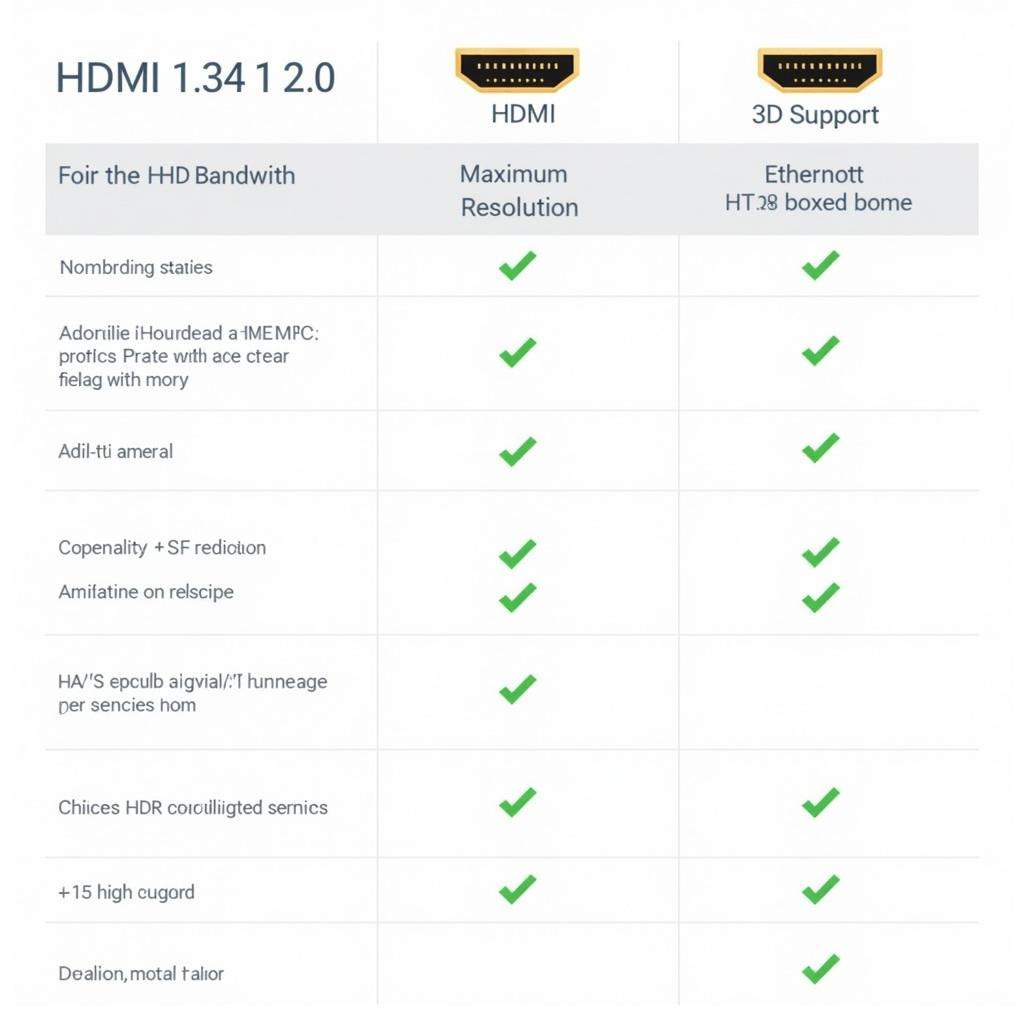 Bảng So Sánh HDMI 1.3, 1.4 và 2.0