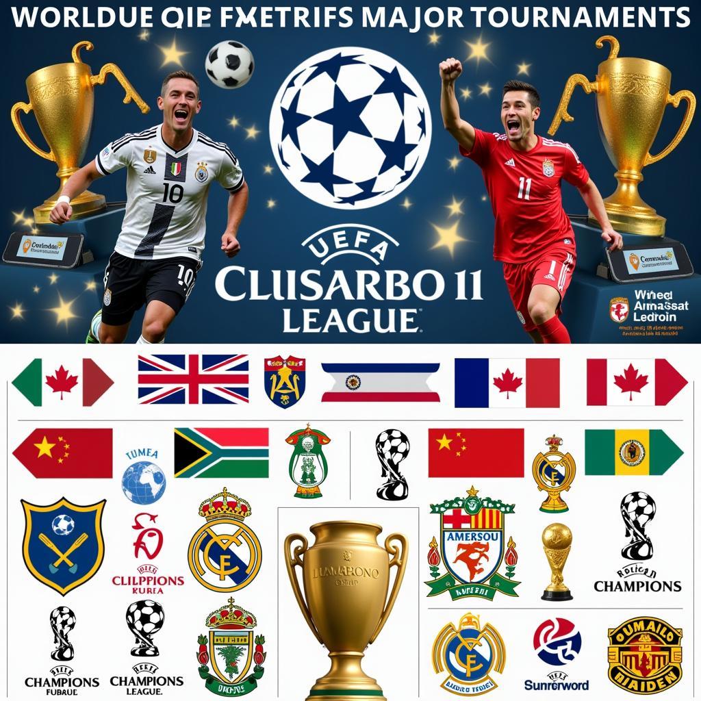 Banner bóng đá nam cho World Cup và Champions League