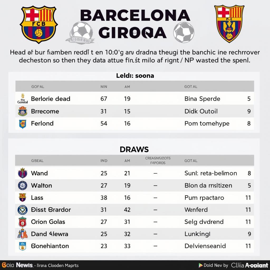 Lịch sử đối đầu Barcelona vs Girona