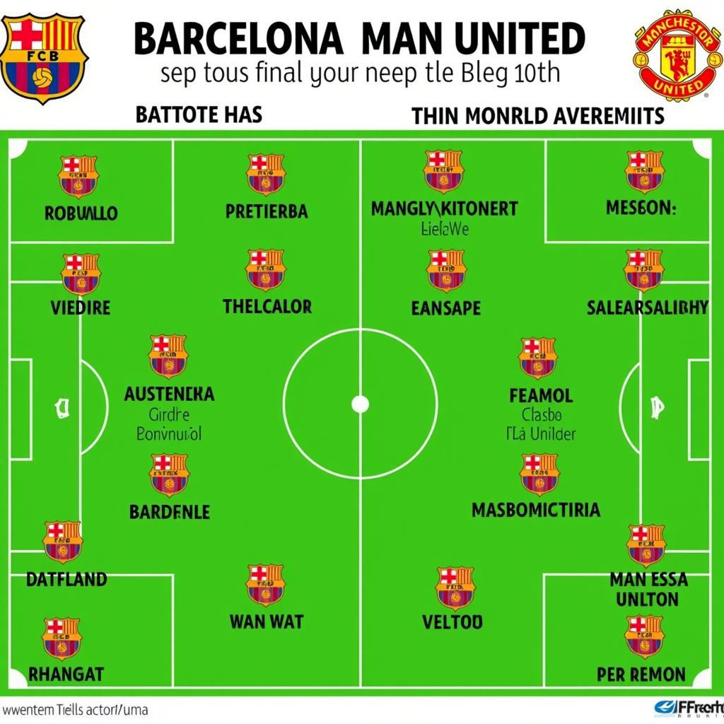 Barcelona vs Man United đội hình ra sân