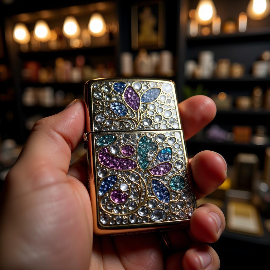 Bật lửa Zippo đính đá quận 4