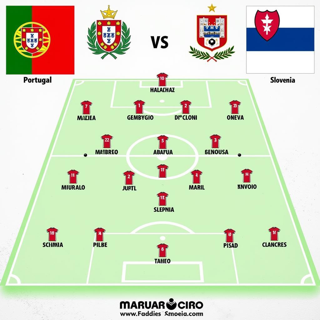 Đội hình ra sân dự kiến Bồ Đào Nha vs Slovenia