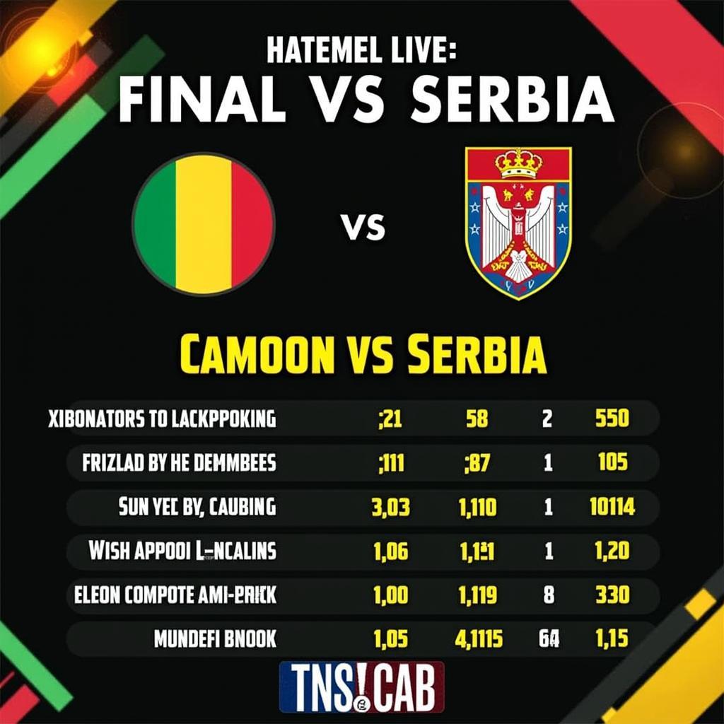 Kết quả Cameroon vs Serbia