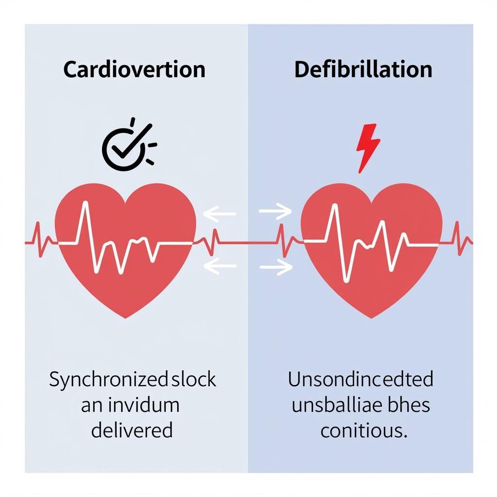 So sánh Cardioversion và Defibrillation