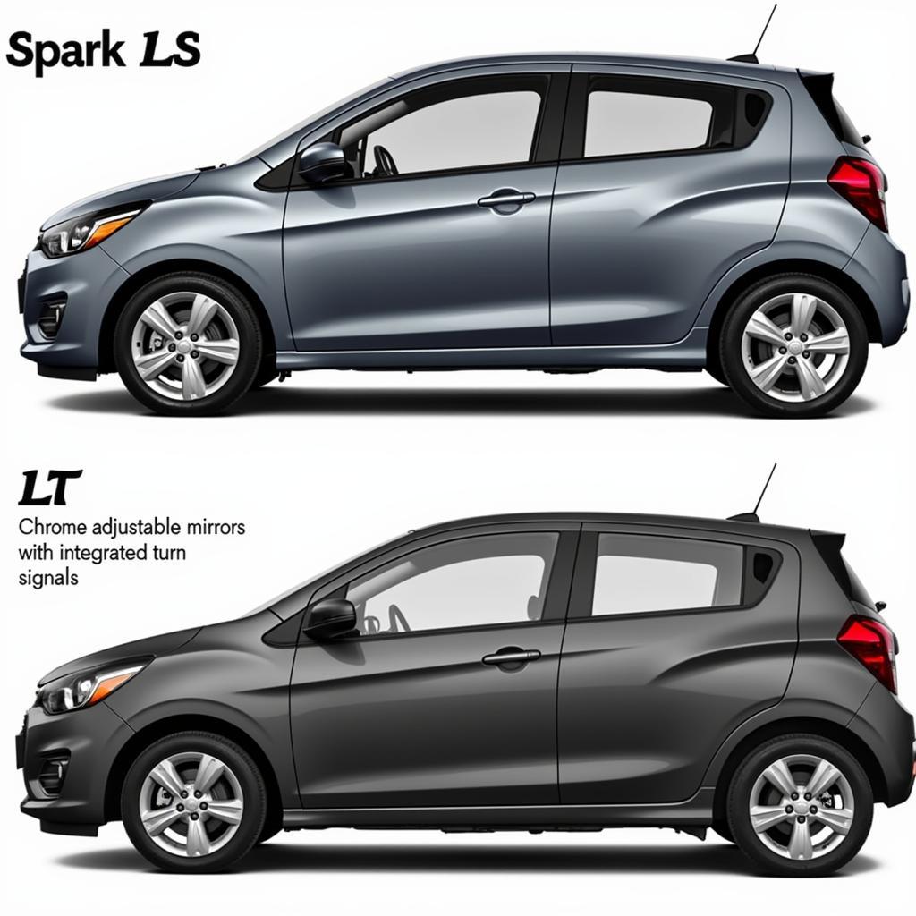 So sánh ngoại thất Chevrolet Spark LS và LT