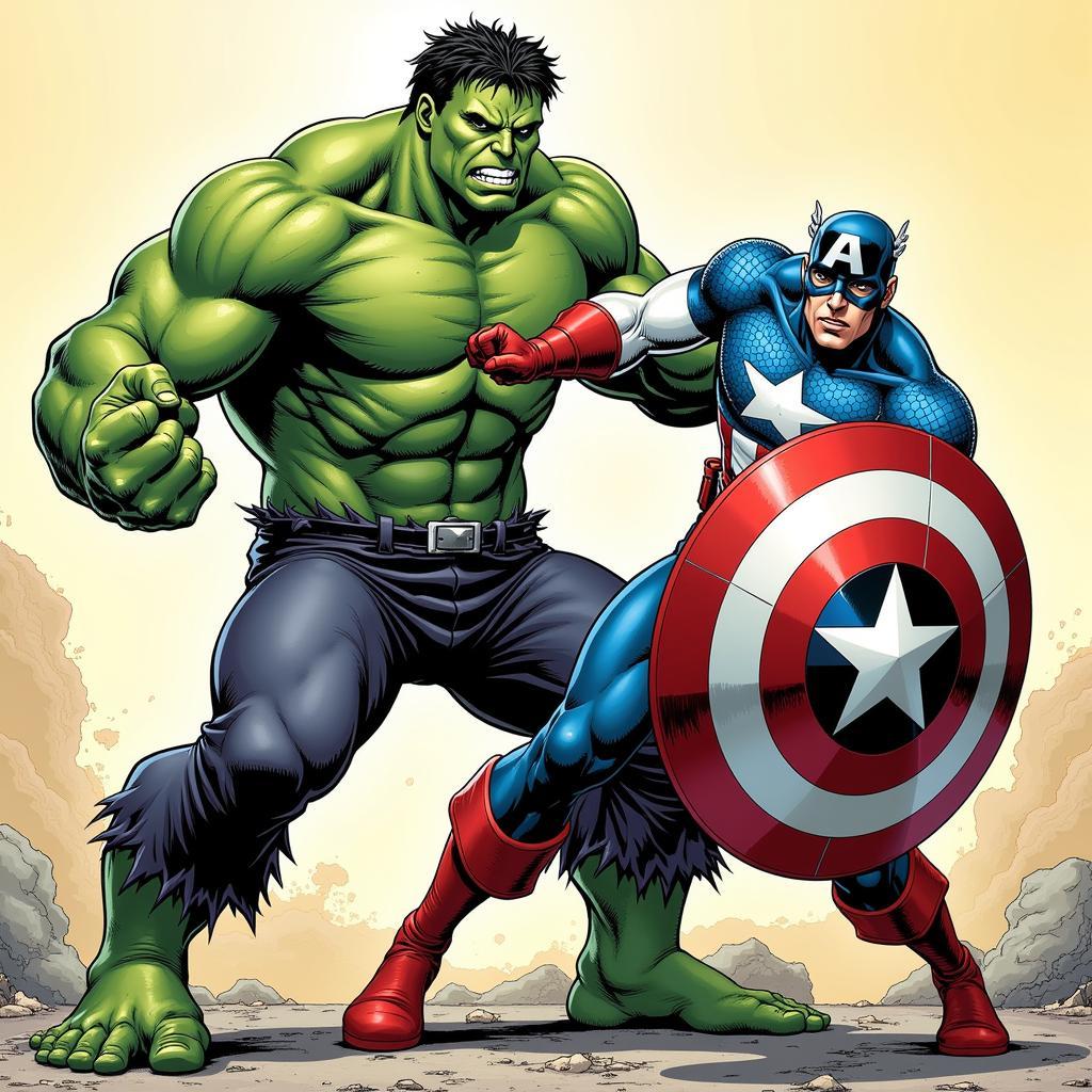 Chiến thuật của Captain America đối đầu với Hulk