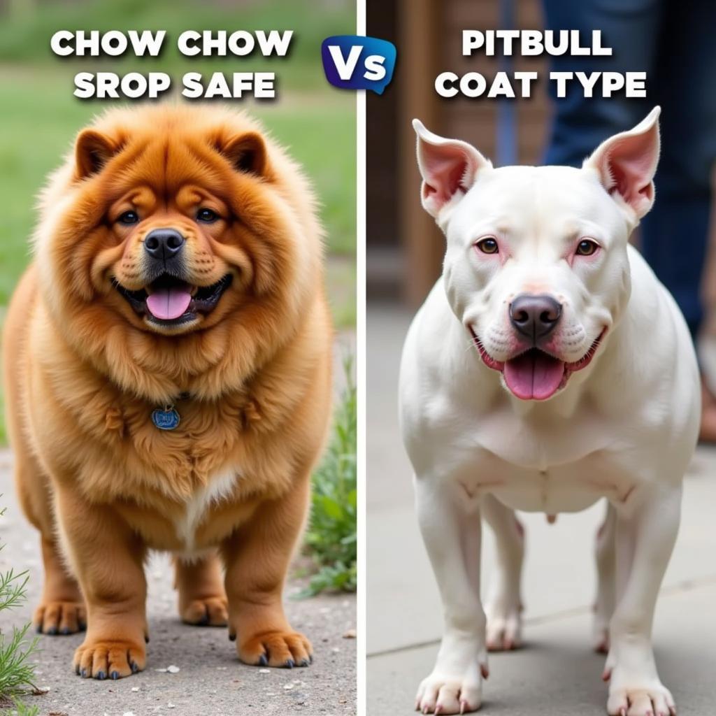 Hình ảnh so sánh Chow Chow và Pitbull