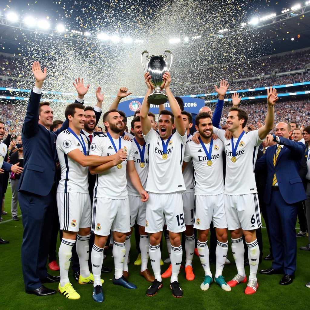 Real Madrid ăn mừng chức vô địch Champions League 2016