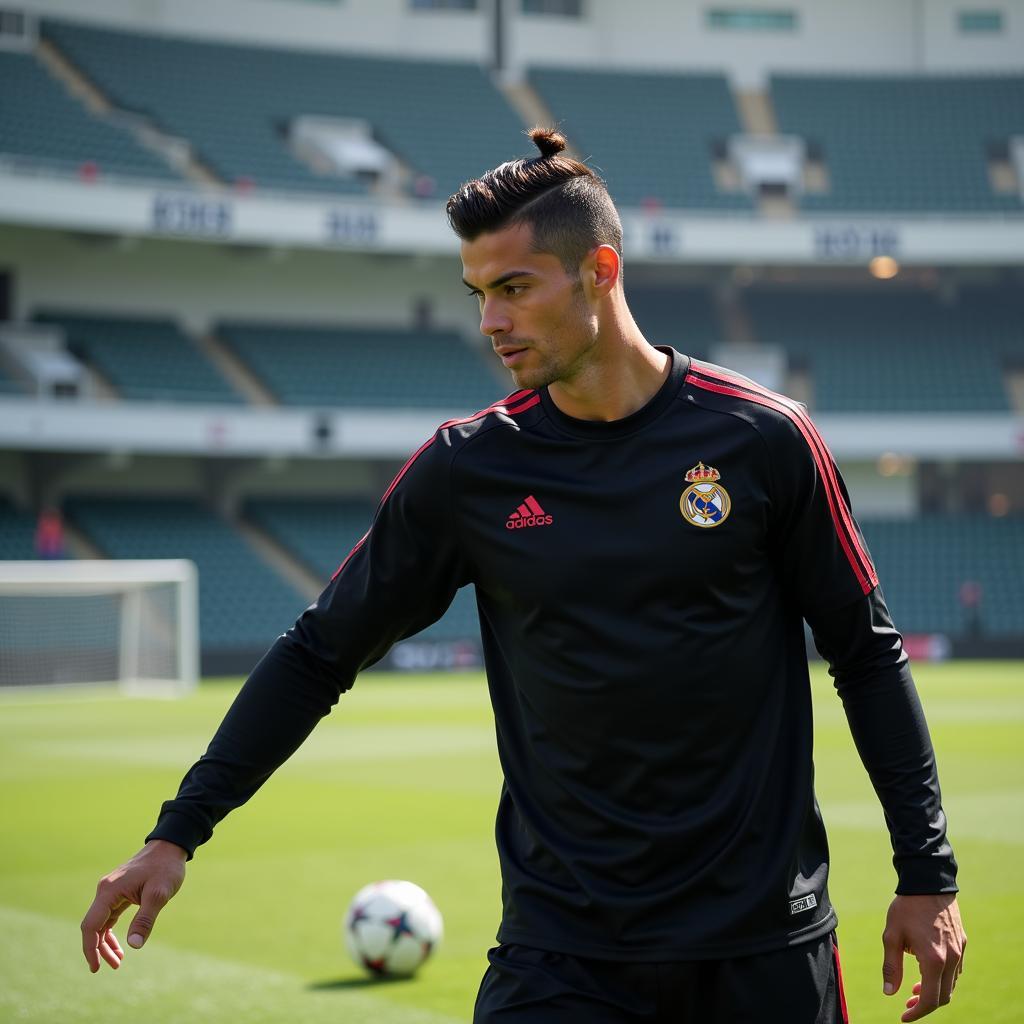 Cristiano Ronaldo luyện tập