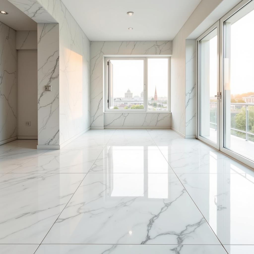 Đá Marble Trắng Ý Ốp Lát Sàn Nhà