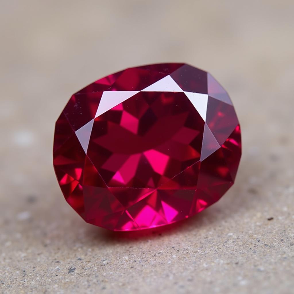 Đá ruby màu sắc đỏ đậm