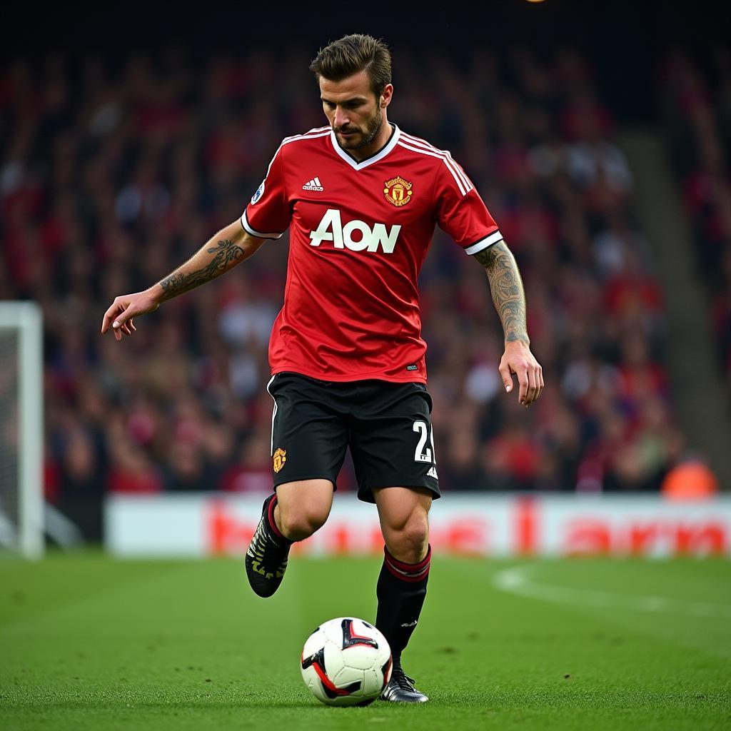 David Beckham thực hiện cú sút phạt