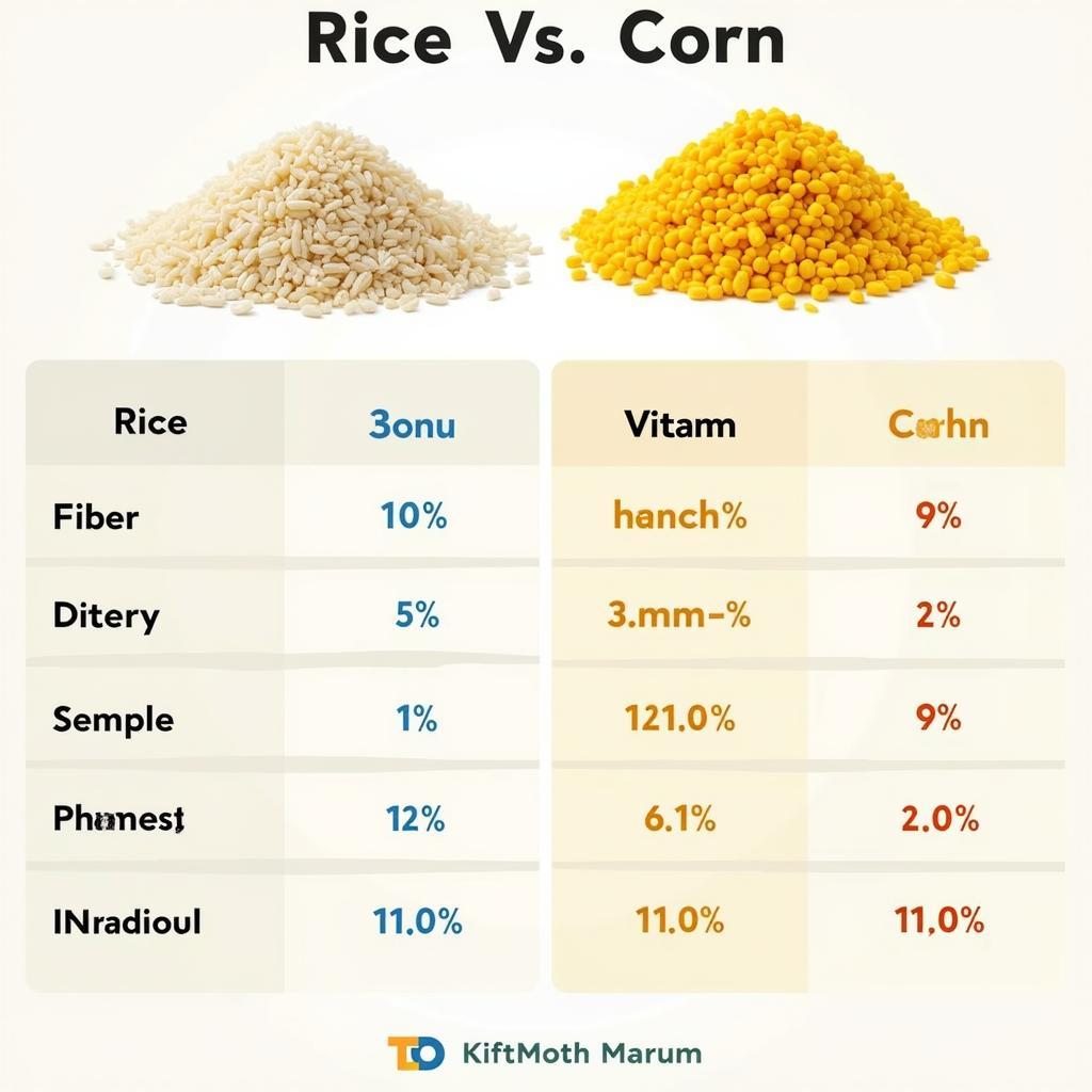 So sánh dinh dưỡng gạo và ngô